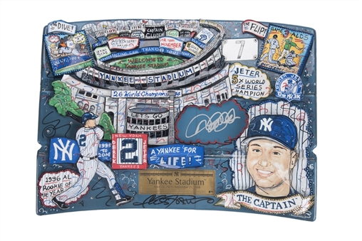 2009 Derek Jeter Signed Charles Fazzino Original Artwork NY Yankee Stadium Seatback (MLB Authenticated, JSA & Fazzino LOA)